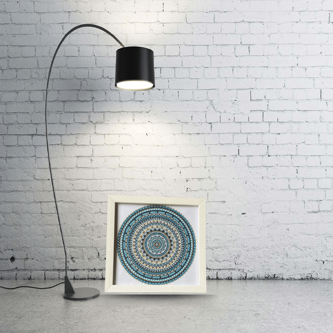 Radiant Harmony: Hand-Painted Mandala Art Frame (9" x 9")