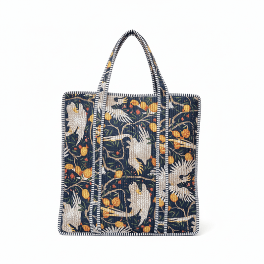 Jaipuri Theme Quilted Bags | Black