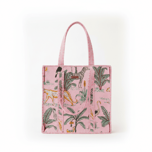 Jaipuri Theme Quilted Bags | Pink