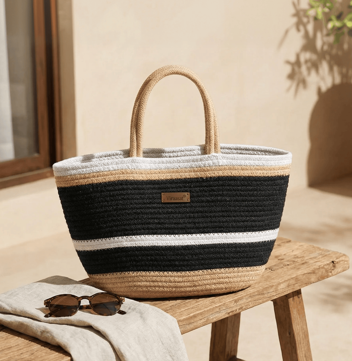 Handmade Jute Bag – Crafted with Purpose, Carried with Pride | Black multi
