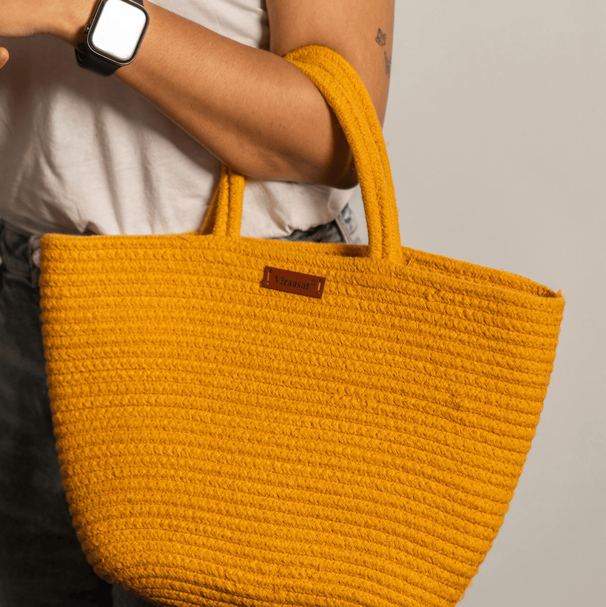 Handmade Jute Bag – Crafted with Purpose, Carried with Pride | Mustard