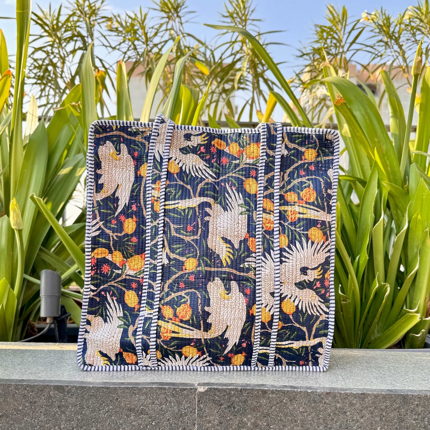 Jaipuri Theme Quilted Bags | Black