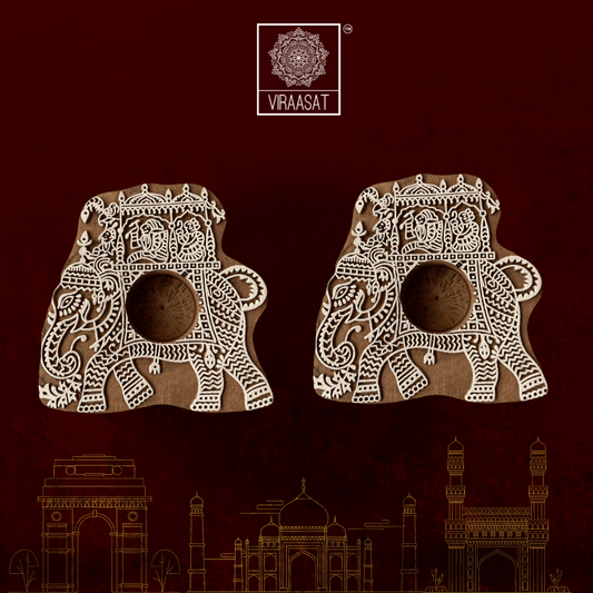 Tea Light Candle Holder Elephant Shape set Of 2