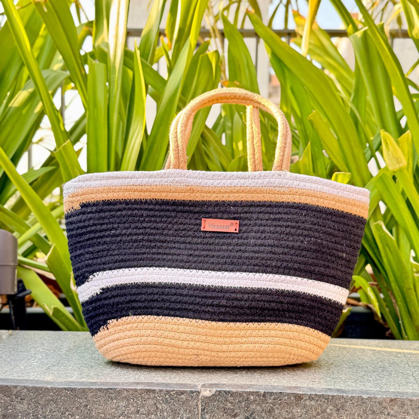 Handmade Jute Bag – Crafted with Purpose, Carried with Pride | Black multi