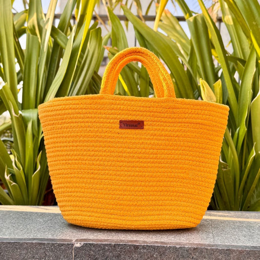 Handmade Jute Bag – Crafted with Purpose, Carried with Pride | Mustard