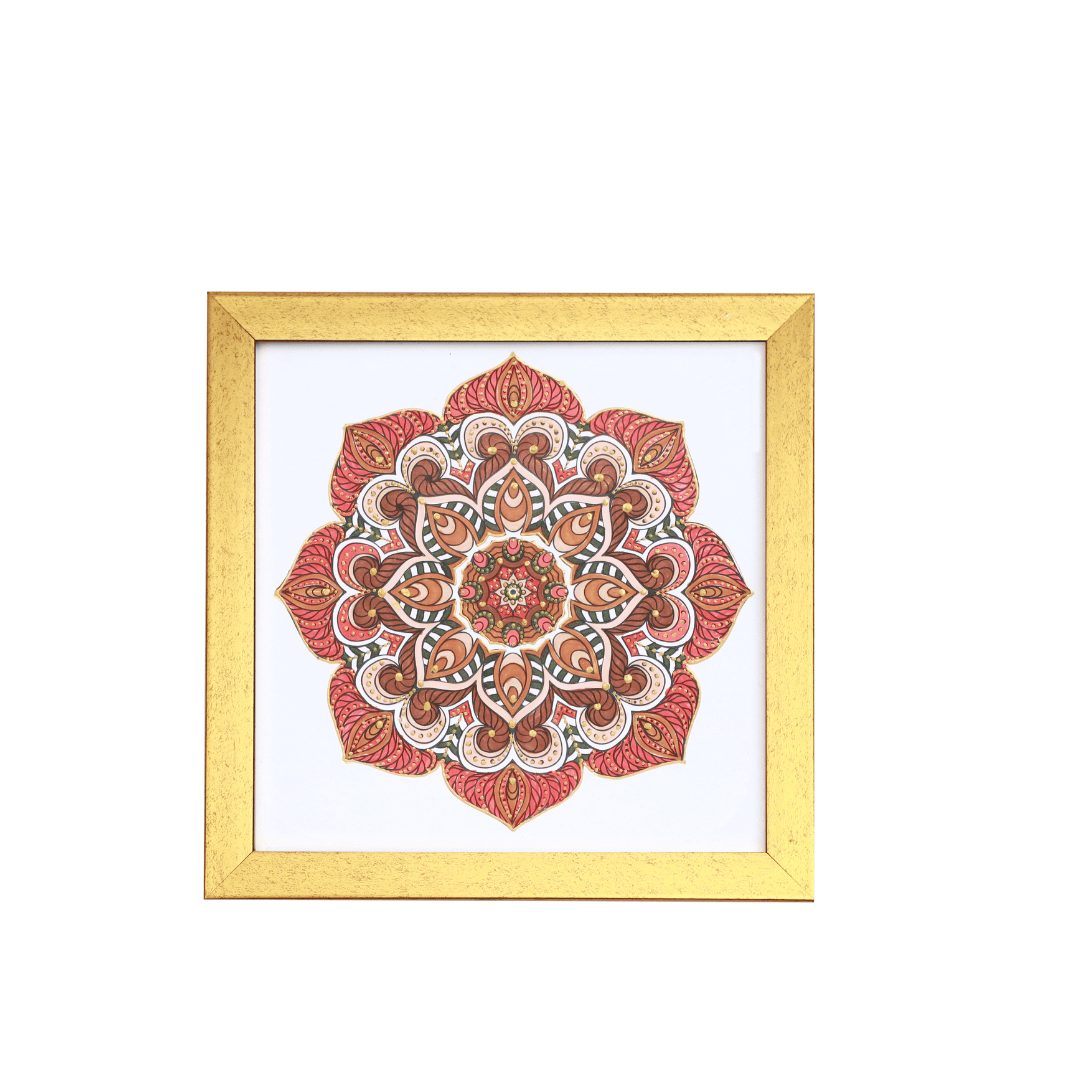 Hand-Painted Mandala Masterpiece with Elegant Frame - 8 x 8 Inch | Vir ...